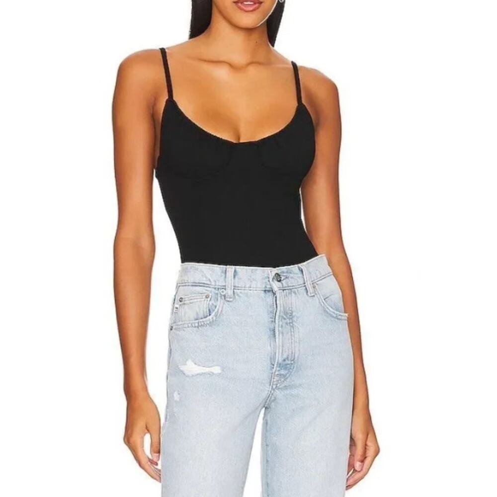 Remi x Revolve Jourdan Bodysuit Black 1X minimalist y2k whimsigoth edgy chic